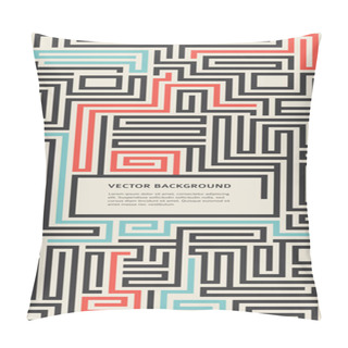 Personality  Retro Flyer Maze Puzzle Grunge Background Pillow Covers