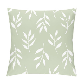 Personality  Seamless Botanical Pattern In Soft Green Pastel Colors. Pillow Covers