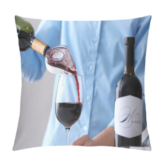 Personality  Sommelier Pouring Red Wine  Pillow Covers