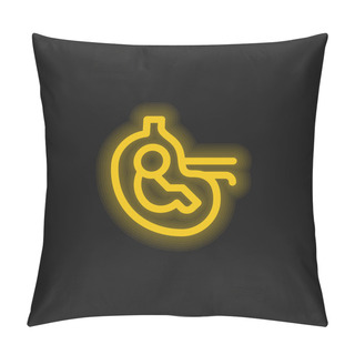 Personality  Baby Yellow Glowing Neon Icon Pillow Covers