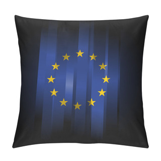 Personality  Abstract Europe Union Flag On Black Pillow Covers