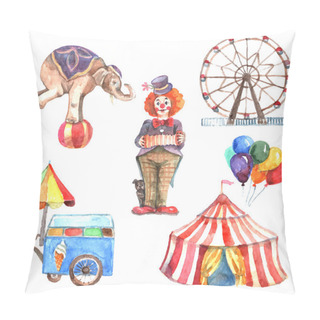Personality  Watercolor Circus Set Pillow Covers