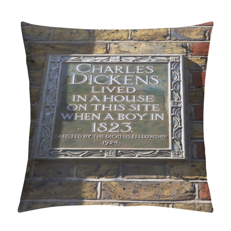 Personality  Charles Dickens Plaque in London pillow covers