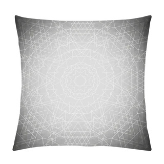 Personality  Sacred Geometry, Triangle Design Gray Background. Abstract Vector Illustration Pillow Covers