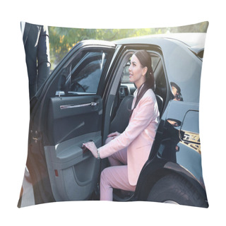 Personality  Businesswoman In Luxury Car Pillow Covers