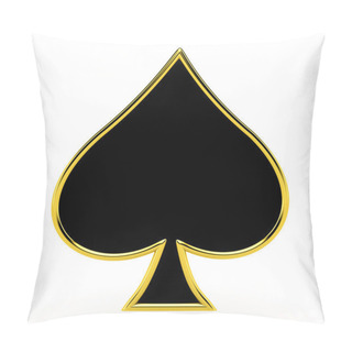 Personality  Spades Card Suits With Golden Framing Pillow Covers