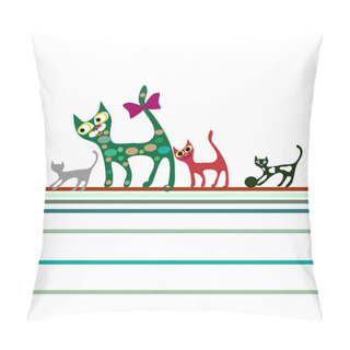 Personality  Cute Cartoon Cats. Pillow Covers