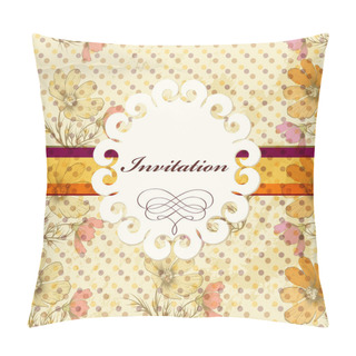 Personality  Invitation Card In Retro Style Pillow Covers