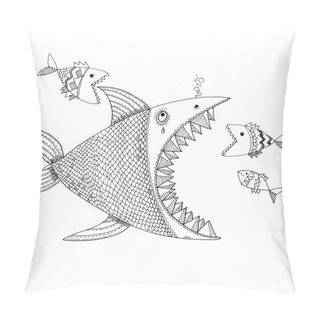 Personality  Hand Drawn Wild Fish Pillow Covers