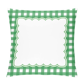 Personality  Green And White Gingham Frame  Pillow Covers
