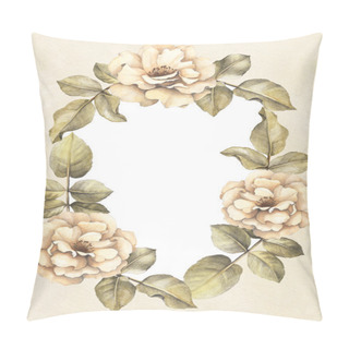 Personality  Background With Watercolor Rose Flowers Pillow Covers