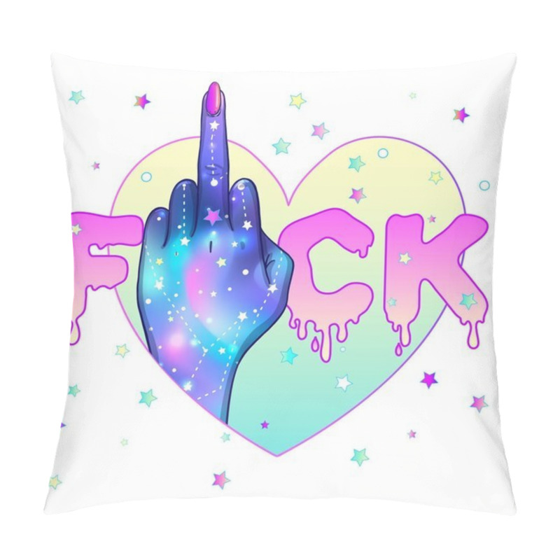 Personality  Female Hand Showing Middle Finger Pillow Covers