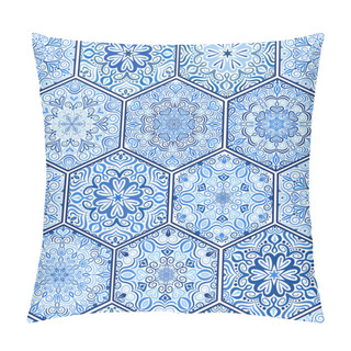 Personality  Indigo Blue Tile Pillow Covers