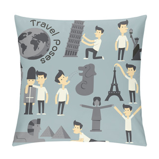 Personality  Travel Poses Pillow Covers