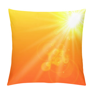 Personality  Summer Orange Background With Sunlight. Vector Illustration Pillow Covers