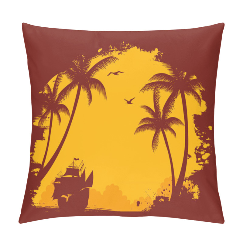 Personality  Vector illustration of Tropic back with palms pillow covers