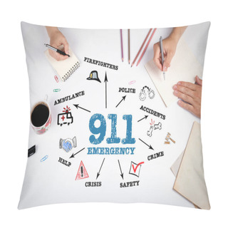 Personality  911 Emergency Concept. The Meeting At The White Office Table. Pillow Covers
