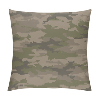 Personality  Digital Camouflage Pattern, Seamless Camo Texture. Abstract Pixelated Military Style Background. Easy To Edit Mosaic Vector Illustration Pillow Covers