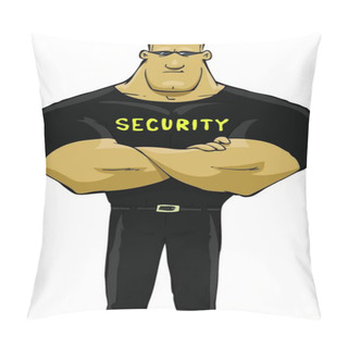 Personality  Security Guard On A White Background Vector Illustration Pillow Covers