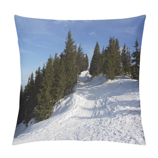 Personality  Winter Landscape With Fir Trees Forest Covered By Heavy Snow In Postavaru Mountain, Poiana Brasov Resort, Romania. Pillow Covers