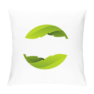 Personality  Abstract Sphere Green Leaf Logo Pillow Covers