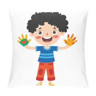 Personality  Colorful Painted Hands Of Little Children Pillow Covers