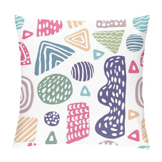 Personality  Creative Freehand Colored Shapes Seamless Pattern. Simple Design Pillow Covers