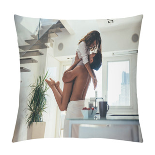 Personality  Young Couple Lifestyle Moments At Home Pillow Covers