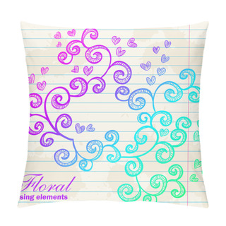 Personality  Floral Twirl Postcard On Notebook Background Pillow Covers