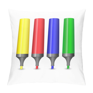 Personality  Vector Illustration Of Colored Markers. Pillow Covers