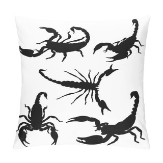 Personality  Silhouette Of Scorpion. Good Use For Symbol, Logo, Web Icon, Mascot, Sign, Or Any Design You Want. Pillow Covers
