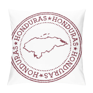 Personality  Honduras Round Rubber Stamp With Country Map Vintage Red Passport Stamp With Circular Text And Pillow Covers