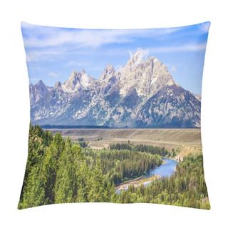Personality  Grand Teton Mountains Scenic View With Snake River Pillow Covers