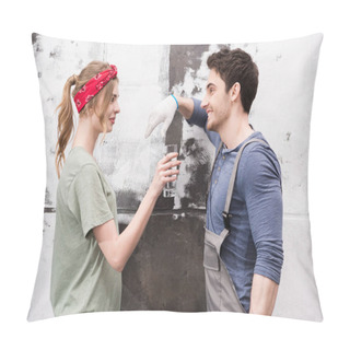 Personality  Woman Brought Man Water Pillow Covers