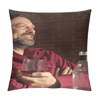Personality  Smiling Man At Home Pillow Covers