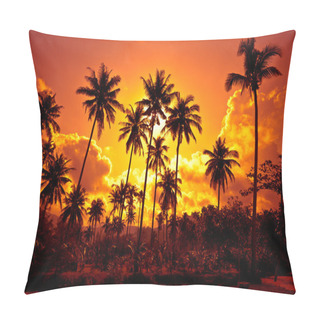 Personality  Coconut Palms On Sand Beach In Tropic Pillow Covers