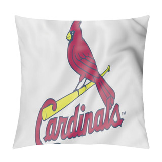 Personality  Close-up Of Waving Flag With St. Louis Cardinals MLB Baseball Team Logo, 3D Rendering Pillow Covers