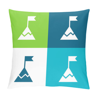 Personality  Achievement Flat Four Color Minimal Icon Set Pillow Covers