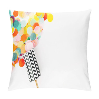 Personality  Confetti Shots Out On White Background Pillow Covers
