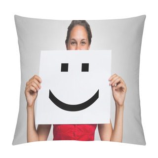 Personality  Woman With Smiley Emoticon Pillow Covers