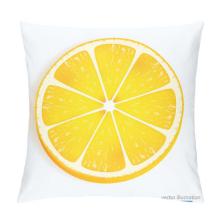 Personality  Fresh Lemon Slice Icon On A White Pillow Covers