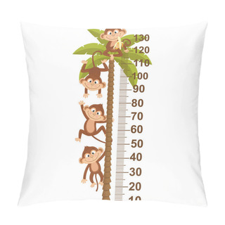 Personality  Growth Measure With Monkey On Palm Pillow Covers