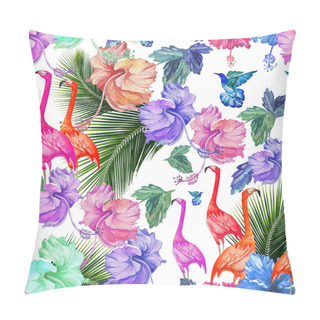 Personality  Tropical Pattern With Flamingos Pillow Covers