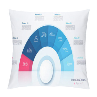 Personality  Vector Circle Chart Design, Modern Template For Creating Infographics, Presentations, Reports, Visualizations Pillow Covers