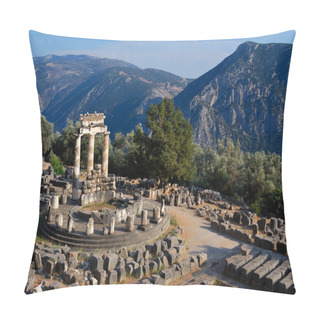 Personality  Athena Pronaia Sanctuary At Delphi, Greece Pillow Covers