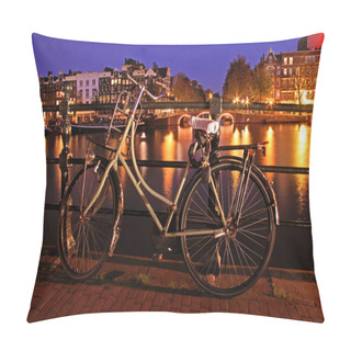 Personality  Old Dutch Bike At The Amtel In Amsterdam In The Netherlands By N Pillow Covers