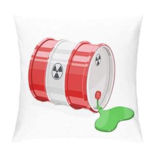 Personality  Red Metal Barrel For Toxic And Radioactive Waste. Pillow Covers