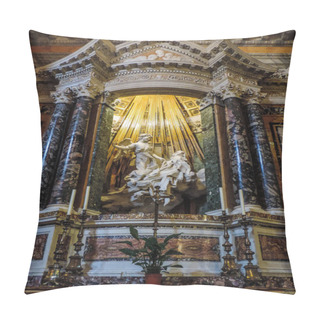 Personality  Rome, Italy, June 2017 - View Of L'Estasi Di Santa Teresa (The Ecstasy Of Saint Teresa) At An Altar Of Santa Maria Della Vittoria  Pillow Covers