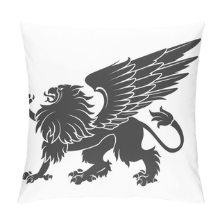 Personality  Black Heraldic Griffin01 Pillow Covers
