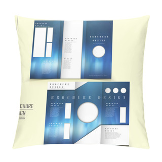 Personality  Vector Tri-fold Futuristic Style Brochure Layout Design Template Pillow Covers